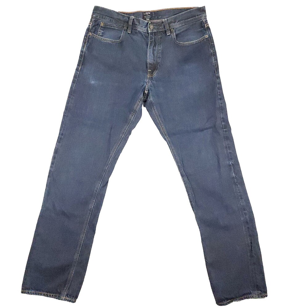 J.CREW The Sutton Mens Dark Wash Straight Leg 100% Cotton Jeans Size 32x32 a015